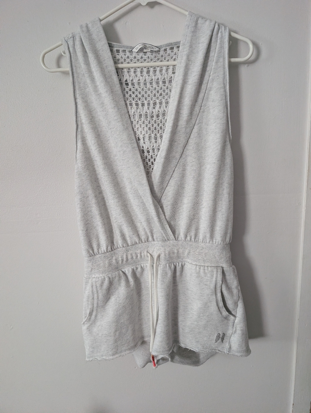 Victoria's‎ Secret Hooded Romper Cover Up Crochet Back Size Small